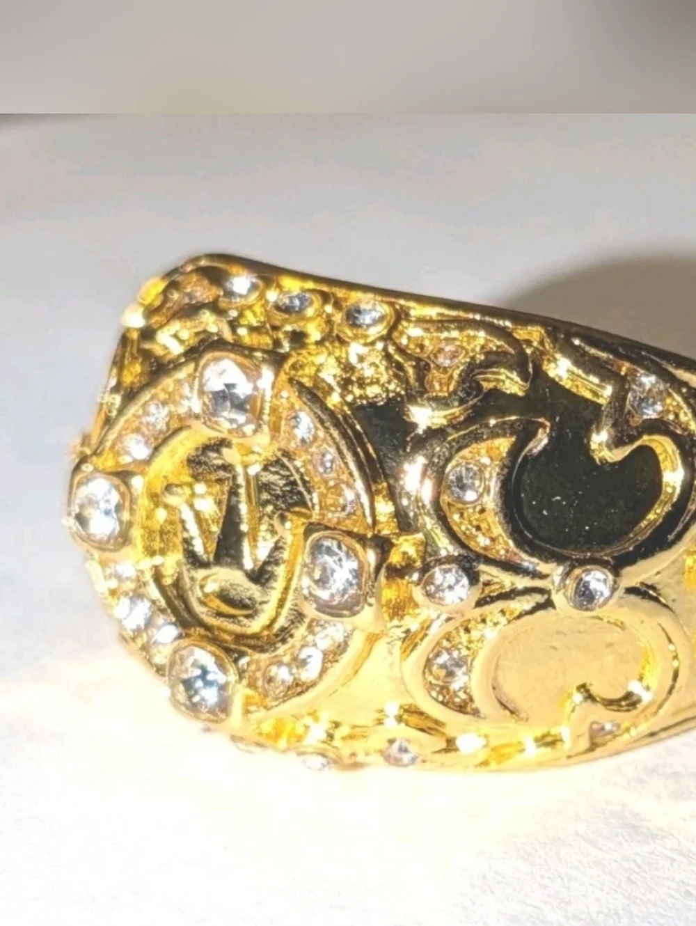 2Ct Round Real Moissanite Royal King Crown Wedding Ring 14K Yellow Gold Plated12